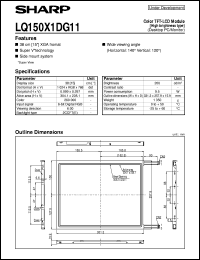 LQ150X1DG11 datasheet: Color TFT-LCD module LQ150X1DG11