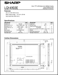 LQ14X03E datasheet: Color TFT-LCD module for OA/multimedia LQ14X03E