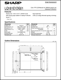 LQ181E1DG01 datasheet: Color TFT-LCD module for OA/multimedia LQ181E1DG01