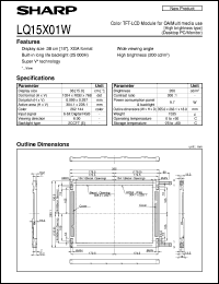 LQ15X01W datasheet: Color TFT-LCD module for OA/multimedia LQ15X01W