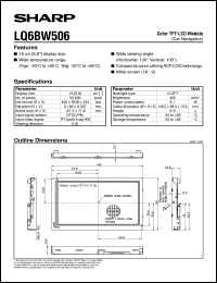LQ6BW506 datasheet: Color TFT-LCD module LQ6BW506
