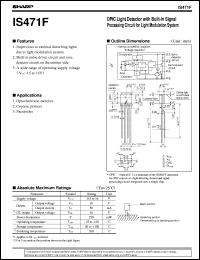IS471F datasheet: OPIC light detector with built-in signal processing circuit for light modulation system IS471F