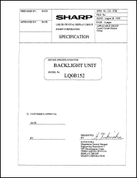 LQ0B152 datasheet: Backlight unit LQ0B152