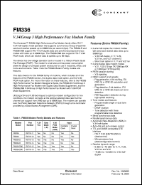 FM336 datasheet: V.34/Group 3 high performance fax Modem family FM336