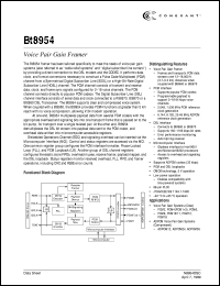 BT8954 datasheet: Voice pair gain framer BT8954