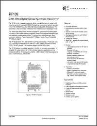 RF109 datasheet: Digital spread spectrum transceiver RF109