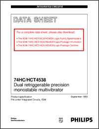 74HCT4538DB datasheet: Dual retriggerable precision monostable multivibrator 74HCT4538DB