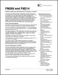 FM214 datasheet: Modem family FM214