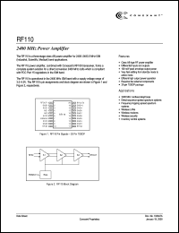 RF110 datasheet: Power amplifier RF110