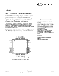 RF133 datasheet: RF/IF transceiver for GSM application RF133
