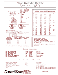 08003GOA datasheet: Silicon Controlled Rectifier 08003GOA