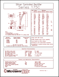 175C60B datasheet: Silicon Controlled Rectifier 175C60B