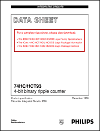 74HC93DB datasheet: 4-bit binary ripple counter 74HC93DB