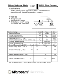 1N4608 datasheet: Signal or Computer Diode 1N4608