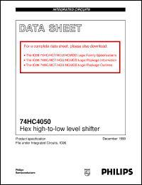 74HC4050DB datasheet: Hex high-to-low level shifter 74HC4050DB