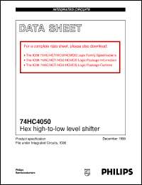 74HC4050U datasheet: Hex high-to-low level shifter 74HC4050U