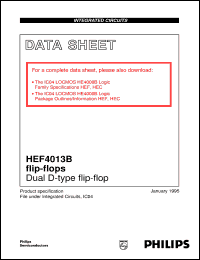 HEF4013BPB datasheet: Dual D-type flip-flop HEF4013BPB