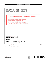 HEF40174BD datasheet: Hex D-type flip-flop HEF40174BD