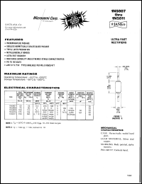 1N5807US datasheet: Ultra Fast Rectifier (less than 100ns) 1N5807US