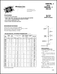 1N970BUR-1 datasheet: Zener Voltage Regulator Diode 1N970BUR-1