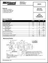 2N3501 datasheet: NPN Transistor 2N3501