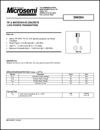 2N6304 datasheet: RF NPN Transistor 2N6304