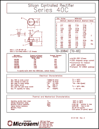 40C40B datasheet: Silicon Controlled Rectifier 40C40B