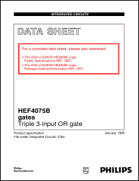 HEF4075BT datasheet: Triple 3-input OR gate HEF4075BT