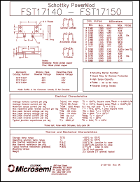 FST17140 datasheet: Schottky Rectifier FST17140