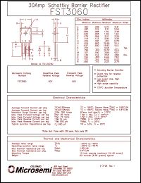 FST3060 datasheet: Schottky Rectifier FST3060