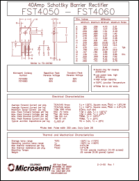 FST4050 datasheet: Schottky Rectifier FST4050