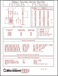 FST5050 datasheet: Schottky Rectifier FST5050