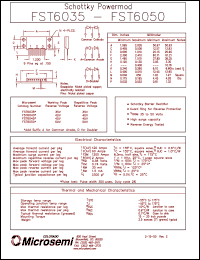 FST6050 datasheet: Schottky Rectifier FST6050