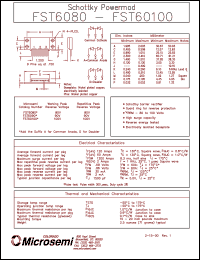 FST6080 datasheet: Schottky Rectifier FST6080
