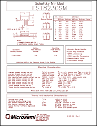 FST8230SM datasheet: Schottky Rectifier FST8230SM