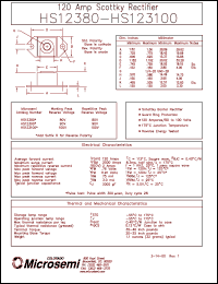 HS12380 datasheet: Schottky Rectifier HS12380