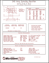 HS24230 datasheet: Schottky Rectifier HS24230