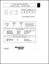 HSM150MELF datasheet: Schottky Rectifier HSM150MELF