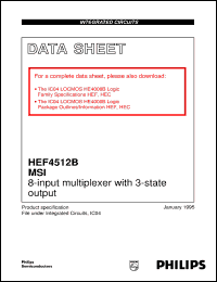 HEF4512BD datasheet: 8-input multiplexer with 3-state output HEF4512BD