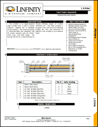 LX9506 datasheet: Backlight Cable Assembly LX9506