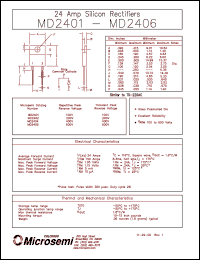 MD2404 datasheet: Standard Rectifier (trr more than 500ns) MD2404