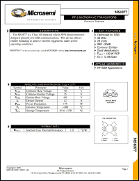 MS1077 datasheet: RF NPN Transistor MS1077