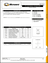 MS1401 datasheet: RF NPN Transistor MS1401