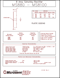 MS8100 datasheet: Schottky Rectifier MS8100