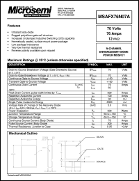 MSAFX76N07A datasheet: N Channel MOSFET MSAFX76N07A