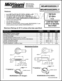 MSARS50S20Y datasheet: Standard Rectifier (trr more than 500ns) MSARS50S20Y