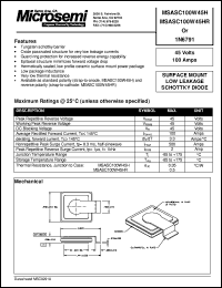 MSASC100W45H datasheet: Schottky Rectifier MSASC100W45H