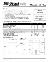 MSASC150H45A datasheet: Schottky Rectifier MSASC150H45A