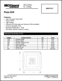 MXP1017 datasheet: Photoconductive Detectors MXP1017