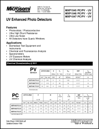 MXP1045PC-UV datasheet: Photoconductive Detectors MXP1045PC-UV